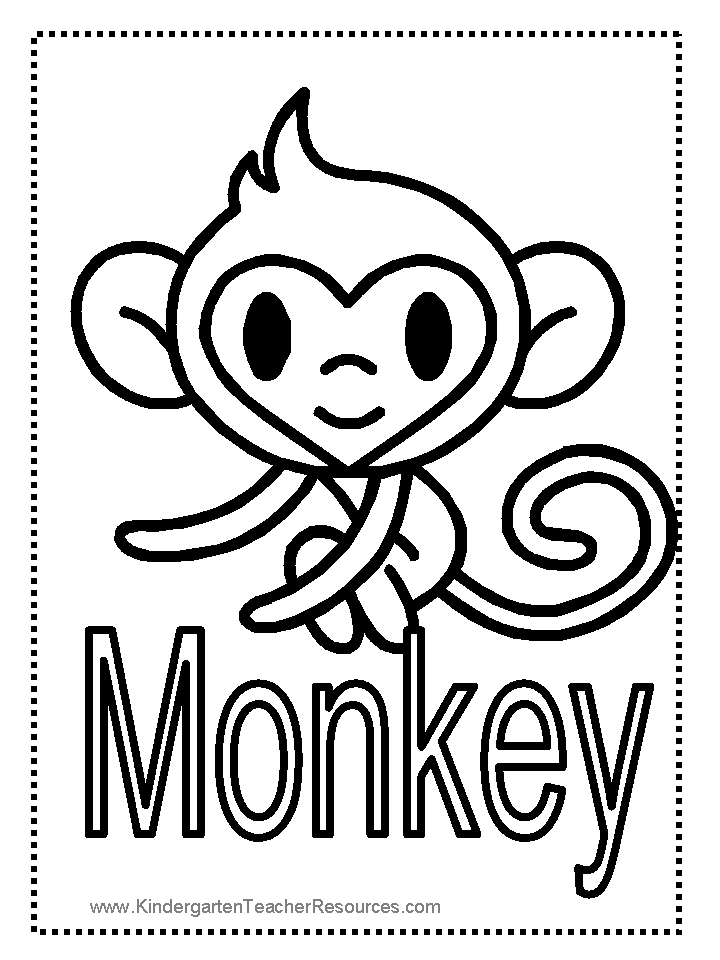 Monkey Worksheets And Coloring Pages